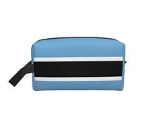 Large Travel Cosmetic Bag Reusable Dopp Kit, Flag of Botswana Print Storage Pouch for Toiletries, Makeup, and Accessories