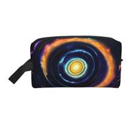 Large Travel Cosmetic Bag - Space Spiral Cosmic Energy Full-Print Design, Portable Toiletry Organizer, Multi-Use Pouch for Makeup, White, One Size
