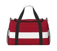 Large Travel Duffel Bag,Flag of Latvia Print Men Sports Tote Gym Bag,Shoulder Weekender Handbag Overnight for Women