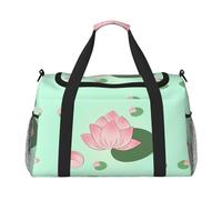 Large Travel Duffel Bag,Lotus flowers waiting to bloom Print Men Sports Tote Gym Bag,Shoulder Weekender Handbag Overnight for Women