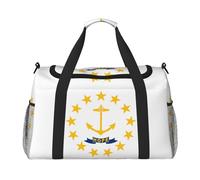 Large Travel Duffel Bag,Rhode Island State Flag Print Men Sports Tote Gym Bag,Shoulder Weekender Handbag Overnight for Women