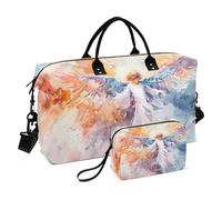 Large Travel Duffel Bag Sports Tote Gym Bag Overnight Weekend Bags Angels Watercolor Holdall Carry On Luggage with Toiletry Bag