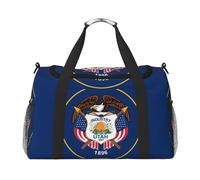 Large Travel Duffel Bag,Utah Flag Print Men Sports Tote Gym Bag,Shoulder Weekender Handbag Overnight for Women
