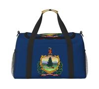 Large Travel Duffel Bag,Vermont State Flag Print Men Sports Tote Gym Bag,Shoulder Weekender Handbag Overnight for Women