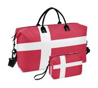 Large Travel Duffel Luggage Carry On Shoulder Weekend Tote with Adjustable Strap for Hiking Large Capacity Flag Denmark
