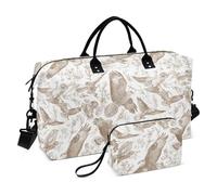 Large Travel Duffel Luggage Cartoon Common Buzzard Light Brown Gym Sports Carry with Toiletry Bag for Hiking Multifunctional bolsa para viajar en avion de mujer