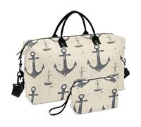 Large Travel Duffel Luggage Old Fashion Ocean Taupe Tote Bag with Adjustable Strap for Yoga 2 Pcs Set bolso de para hombre