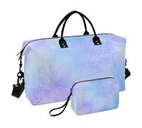 Large Travel Duffle Bag,Blue Mystic Abstract Mandala Purple Weekender Travel Bag for Women Men Luggage Bag with Trolley Sleeve,Airplane Travel Essentials for Flying