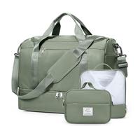 Large Travel Duffle Bag,Carry on Overnight Weekend Bag with Shoes Compartment,Weekender Bags for Women for Travel Business Trips Sport Hospital, Olive Green 3Pcs Set, S, Practical and Functional