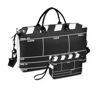 Large Travel Duffle Bag,Movie Clapboard Weekender Travel Bag for Women Men Luggage Bag with Trolley Sleeve,Airplane Travel Essentials for Flying