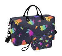 Large Travel Duffle Bag,N Ghosts Seamless Pattern Weekender Travel Bag for Women Men Luggage Bag with Trolley Sleeve,Airplane Travel Essentials for Flying