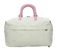 Large Travel Duffle Bag Subtle Clover Print Faux Leather Handle Adjustable