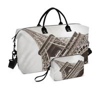 Large Travel Duffle Bag,The Eiffel Tower Paris Weekender Travel Bag for Women Men Luggage Bag with Trolley Sleeve,Airplane Travel Essentials for Flying