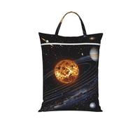 Large Travel Laundry Bags,Outer Space Galaxy Solar System Print with Handle Foldable Laundry Bag for Holidays Gym Swimming and Family Trips, 1Pcs