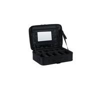 Nanshy Travel Makeup Case with Mirror & Zipper - Professional Large Cosmetics Nails Hair Makeup Organiser Vanity Box Makeup Bag with Compartments (Luggage Compatible)