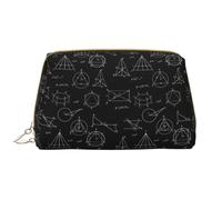 Large Travel Makeup Bag - equation Math Print black Pvc Leather Portable Cosmetic Bags for Women with Zipper, Skincare Bag Makeup Pouch Toiletry Bag for Women