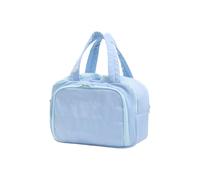 Large Travel Makeup Bag with Multiple Pockets Cosmetic Case & Handle for Women Essentials Cosmetic Makeup Bag Organizer, Light Blue, Mass Beauty