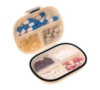 Large Travel Pill Box - 4.13 Inch Round Medication Organizer, Weekly Tablet Holder, Multi Slot with Closure | Lightweight Seven Section Supplement for the mo