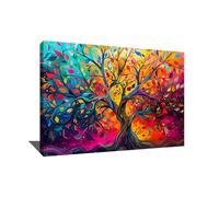 Large Tree of Life Wall Art Print on Canvas Tree of Life Colourful Wall Decoration on Canvas Painting Tree of Life Spiritual Living Room Zen (40 x 30 cm)