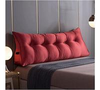 Large Triangular Daybed Wedge Pillow for Reading Red Headboard Backrest & Bolster Pillow Removable Cover 59-inch Bed Rest Support Cushion