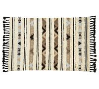 Large Tribal Rug in Black and Cream, Handcrafted Wool and Cotton Floor Rug, Tribal Pattern Area Rug Interiors by Premier Cream Large