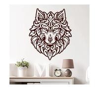 Large Tribal Wolf Head Swirling Tribal Painting Wall Stencil, Reusable Plastic Art Giant Template Home Boho Decor Furniture(XXL 90cmX104cm)