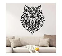 Large Tribal Wolf Head Swirling Tribal Painting Wall Stencil, Reusable Plastic Art Giant Template Home Boho Decor Furniture(M 60cmX70cm)