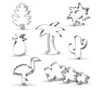 Large Tropical Cookie Cutter Set - 10 Piece - Stainless Steel
