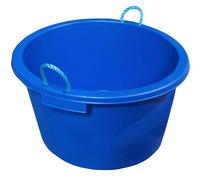 Large Tub with Rope Handles Plaster Mixing Cement Muck Water Storage Bucket Stable Storage Tub - 70L (Blue)