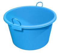 Large Tub with Rope Handles Plaster Mixing Cement Muck Water Storage Bucket Stable Storage Tub - 70L (Light Blue)
