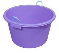 Large Tub with Rope Handles Plaster Mixing Cement Muck Water Storage Bucket Stable Storage Tub - 70L (Purple)