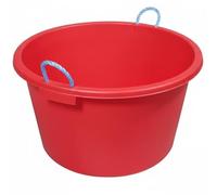 Large Tub with Rope Handles Plaster Mixing Cement Muck Water Storage Bucket Stable Storage Tub - 70L (Red)