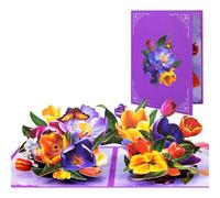 Large Tulip Pop Up Paper Flower Bouquet Greeting Cards with Blank Note & Envelope, gift for celebrating Love, Birthday, Anniversary, Special Moments, Valentine's Day