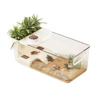 Large Turtle Aquarium with Removable Slide for Reptiles | Box Terrarium Aquatic Food Turtles for Small Animals Salamanders Crabs Crayfish Indoor Home Lovers