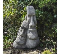 Large 'twin Easter' Island Moai Head Statue
