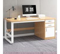 Large U-Shaped Gaming Desk with Storage Drawers Sturdy Office Workstation Spacious Writing Table for Home & Office 100x60x72cm Wood & Steel Frame
