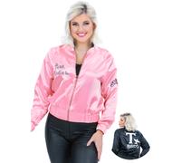 Smiffys Grease Reversible Pink Ladies and T-Birds Jacket for Women - Official Licensed 1950s Rock n Roll Fancy Dress Costume Accessory for Musicals, Hen Parties, Halloween & Retro Events, Large
