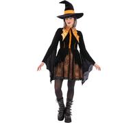 (Large (UK 16-18)) Orange Cosplay Spider Witch Costume