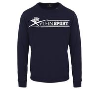 Large Underlined Brand Logo Navy Blue Sweatshirt Plein Sport Blue L