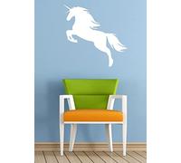 Large Unicorn Decorative Vinyl Wall Art Sticker Decal Mural. Home, Wall Decor, Mirror, Window, Car (12cm Wide x 20cm high, White)
