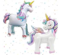 Large Unicorn Foil Balloons, 4pcs Giant Rainbow Unicorn Aluminium Balloon, Walking Pet Children's Unicorn Party Balloon for Kids Girls Baby Shower Animal Themed Birthday Birthday Decorations