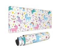 Large Unicorns Pink Print Mouse Pad Office Desk Mat Keyboard pad for Gaming Office&Home,11.8 x 31.5 in