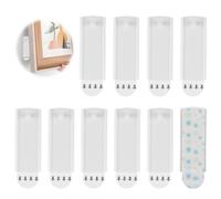 Large Universal Frame Hanger, 10Pcs Command Strips Adhesive No Nails Picture Hanging Strips Heavy Duty Hooks Damage Free Tool-Free Installation for Picture Frames, Mirrors, Art