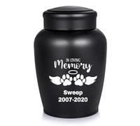 Large Urn for Pet - Engraved Stainless Steel Cremation Urns for Dog Cat Ashes, In Loving Memory Keepsake Vase Memorial Gift
