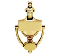 Loops Large Urn Shaped Front Door Knocker 104mm Fixing Centres Stainless Brass in Metallics Loops Metallics