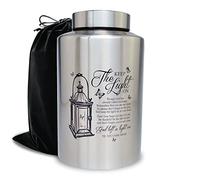 Large Urns for Adult Male Female Ashes, Up to 220 lbs Decorative Funeral Cremation Lamp Urn for Human Women Man Remains(Keep The Light On)