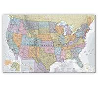 Large USA Classic Wall Map (Canvas)