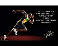 Large Usain Bolt 'The ONLY ONE' Poster (A2 Approx 23 X 16 INCHES) Inspirational Motivational Quote Sign Poster Print Picture