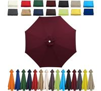 Large UV50+ Waterproof Garden Parasol Umbrella 2M/2.5M/3.5M/4M - Outdoor Sun Shade Canopy for Patio Beach Pool Lawn & Deck - 6/8 Rib Design (Beige)