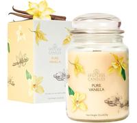 Large Vanilla Candle 22oz with Wood Wick - Beautiful Jar Candle - Presentation Gift Box & Protective Shipper - Candles for Home Scented